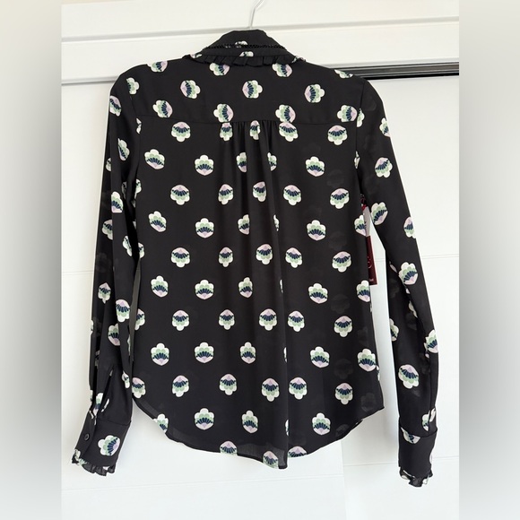 Rebecca Taylor Black Floral Blouse - Picture 3 of 9
